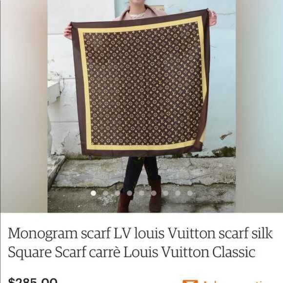 Vintage LV 100% Silk Scarf 38”x38” Large Made in France - Picture 2 of 13